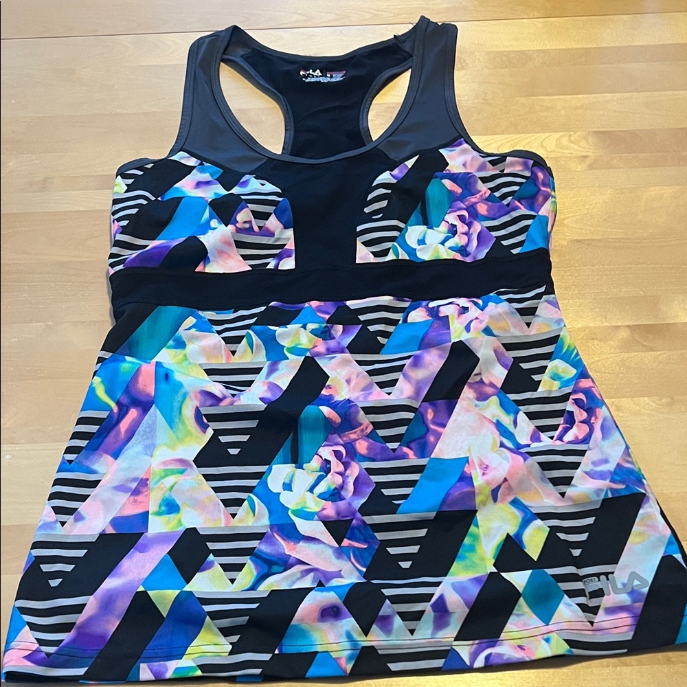 Fila Multicolor Geometric Workout Top